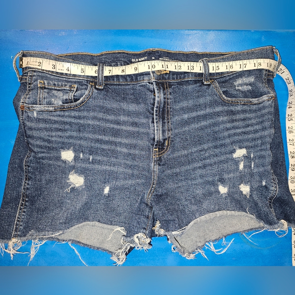 Old Navy Women's Distressed Blue Denim Shorts